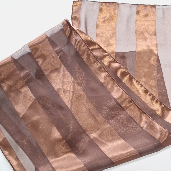 🇺🇸 Set of 2 silky scarves. American flag and brown stripes. Scarf set. - Picture 11 of 11